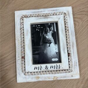 Mud Pie Cream Beaded Photo Frame